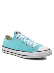 Converse Trampki Chuck Taylor All Star A06566C Niebieski. Niebieskie trampki i tenisówki damskie Converse, bez wzorów, z materiału, retro, bez zapięcia. Za 329.99 zł.
