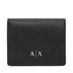 Portfel Armani Exchange. Czarne portfele damskie Armani Exchange, bez wzorów. Za 269.99 zł.
