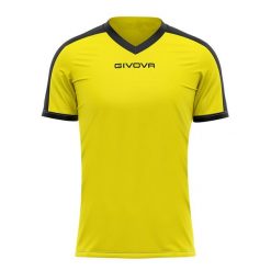Koszulka piłkarska dla dorosłych Givova Revolution Interlock. Czarne koszulki sportowe męskie Givova, xs, bez wzorów, bez kołnierzyka, bez ramiączek, do piłki nożnej. Za 122.99 zł.