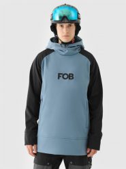 4F Długa bluza snowboardowa z softshellu membrana 5000 męska - granatowa 3XL. Niebieskie bluzy męskie 4f, m, bez wzorów, z dzianiny, z kapturem, narciarskie. W wyprzedaży za 199.99 zł.