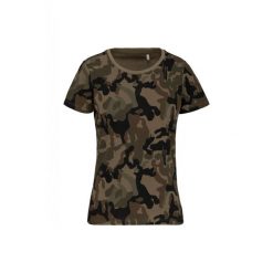 Koszulka damska Kariban Camo. Zielone t-shirty damskie KARIBAN, l, bez wzorów, z bawełny, bez kołnierzyka. Za 57.50 zł.