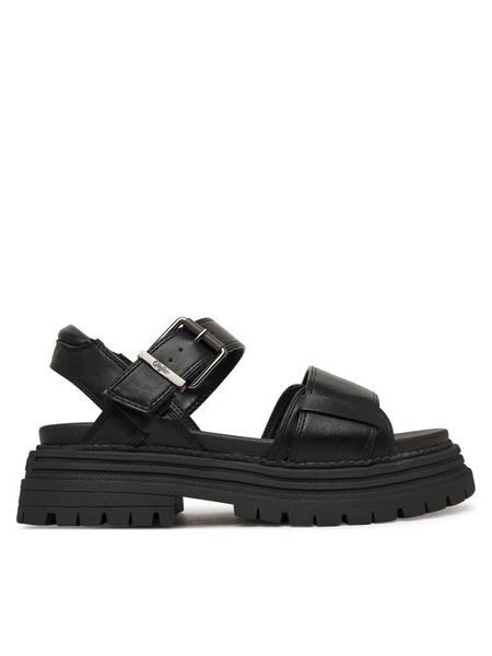 Buffalo Sandały Lennox 1602321 Czarny. Czarne sandały damskie Buffalo, bez wzorów, bez obcasa, na płaskiej podeszwie, bez zapięcia. Za 349.99 zł.