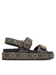 Tory Burch Sandały 155154 Granatowy. Niebieskie klapki damskie Tory Burch, bez wzorów, z materiału, bez obcasa, na płaskiej podeszwie, bez zapięcia. Za 1,589.00 zł.