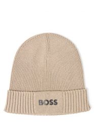 BOSS Green czapka z dzianiny Mężczyźni Bawełna beżowy, ONE SIZE. Brązowe czapki i kapelusze męskie BOSS GREEN, bez wzorów, z bawełny. Za 299.95 zł.