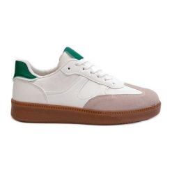 Sneakersy Buty Sportowe Niskie Damskie Białe Uvetta. Białe obuwie sportowe damskie bez wzorów, z gumy, trekkingowe. Za 152.46 zł.