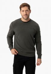 Bawełniana bluza B-BERYL. Szare bluzy męskie Volcano, m, bez wzorów, z bawełny, bez kaptura. Za 139.99 zł.