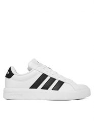Adidas Sneakersy Grand Court 3.0 JP9365 Biały. Białe buty sportowe dziewczęce Adidas, bez wzorów, ze skóry, bez zapięcia. Za 179.99 zł.