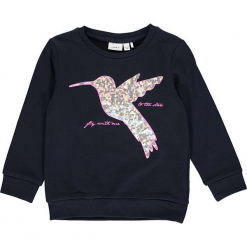Bluza "Rine" w kolorze granatowym. Niebieskie bluzy dla dziewczynek Name it Kids, z bawełny. W wyprzedaży za 39.95 zł.