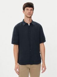 Boss Koszula Rash_2 50489345 Granatowy Regular Fit. Niebieskie koszule męskie Boss, m, bez wzorów, ze lnu, bez kołnierzyka, bez ramiączek. Za 479.99 zł.
