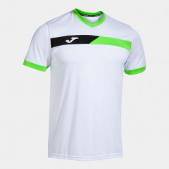 Jersey Joma. Białe koszulki sportowe męskie Joma, bez wzorów, z jersey, bez kołnierzyka, bez ramiączek, do piłki nożnej. W wyprzedaży za 114.55 zł.