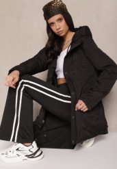 Czarna Dwustronna Kurtka o Fasonie Parki Tarisen. Czarne kurtki damskie Renee, l, bez wzorów, z jeansu, eleganckie, bez kaptura. Za 209.99 zł.