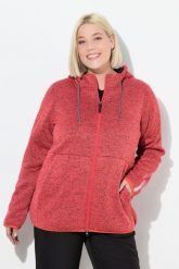 Damskie Sweter na polarze pluszowy polar dwukierunkowy suwak odblaski. Czarne swetry damskie Ulla Popken, plus size, bez wzorów, z dzianiny, bez kołnierzyka, plus size, bez ramiączek, z kapturem. Za 349.99 zł.