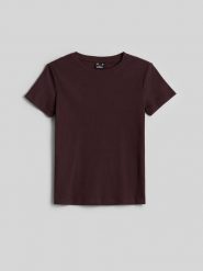 4F T-shirt slim z prążkowanej dzianiny damski - brązowy XS. Brązowe t-shirty damskie 4f, uniwersalny, bez wzorów, z bawełny, eleganckie, bez kołnierzyka. Za 49.99 zł.