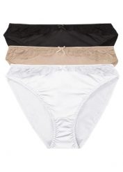 Figi z koronką (3 pary). Czarne figi damskie bonprix, z aplikacjami, z koronki. Za 69.99 zł.