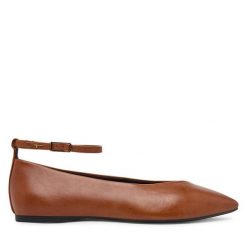 Baleriny Tamaris. Brązowe baleriny damskie Tamaris, bez wzorów, bez obcasa. Za 209.99 zł.