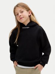 Calvin Klein Jeans Bluza Embro Logo IB0IB02525 M Czarny Relaxed Fit. Czarne bluzy dla chłopców Calvin Klein Jeans, bez wzorów, z bawełny, bez ramiączek, bez kaptura. Za 249.99 zł.