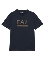 EA7 Emporio Armani T-Shirt 7B000350 AF10375 UB102 Granatowy Regular Fit. Niebieskie t-shirty dla chłopców EA7 Emporio Armani, bez wzorów, z bawełny, bez ramiączek. Za 189.99 zł.