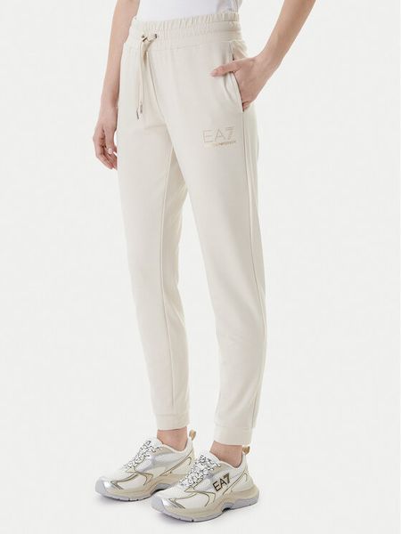 EA7 Emporio Armani Spodnie dresowe 8NTP66 TJ9RZ U1088 Beżowy Regular Fit. Brązowe spodnie dresowe damskie EA7 Emporio Armani, l, bez wzorów, z dresówki. Za 499.99 zł.