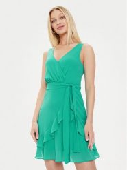 Morgan Sukienka letnia 241-ROSVAL Turkusowy Regular Fit. Niebieskie sukienki damskie Morgan, na lato, bez wzorów, z syntetyku, bez kołnierzyka, bez ramiączek. Za 339.99 zł.