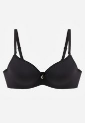 Czarny Biustonosz Push Up o Gładkim Wykończeniu z Cyrkoniową Aplikacją Claronei. Czarne biustonosze Renee, z aplikacjami. Za 49.99 zł.