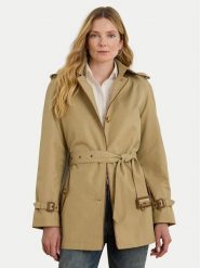 LAUREN RALPH LAUREN Trencz 297979525001 Beżowy Regular Fit. Brązowe płaszcze damskie Lauren Ralph Lauren, l, bez wzorów, z syntetyku, bez kaptura. Za 936.99 zł.