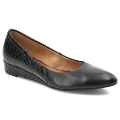 Czarne Czółenka Maciejka Damskie Eleganckie Buty. Czarne czółenka damskie Maciejka, bez wzorów, ze skóry, eleganckie, bez obcasa, na koturnie, bez zapięcia. Za 189.00 zł.