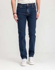 WRANGLER TEXAS SLIM MĘSKIE SPODNIE JEANSOWE CROSS GAME W12S8311U 112126497. Niebieskie spodnie materiałowe męskie Wrangler, l, bez wzorów, z bawełny, eleganckie. Za 199.99 zł.
