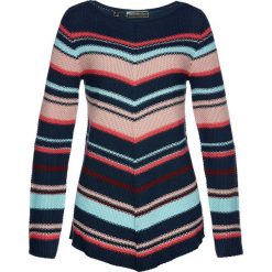 Sweter asymetryczny bonprix ciemnoniebiesko-kolorowy. Swetry damskie marki bonprix. Za 49.99 zł.