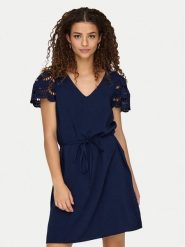 JDY Sukienka letnia Hannah 15341302 Granatowy Regular Fit. Niebieskie sukienki damskie JDY, na lato, xs, bez wzorów, z syntetyku, bez kołnierzyka, bez ramiączek. Za 109.99 zł.