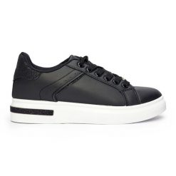 Czarne buty sportowe damskie. Czarne obuwie sportowe damskie bez wzorów. Za 95.08 zł.