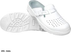 MEDIBUT BMKLADZWKMES - skórzane perforowane klapki męskie białe 46. Białe klapki męskie Medibut. Za 132.15 zł.