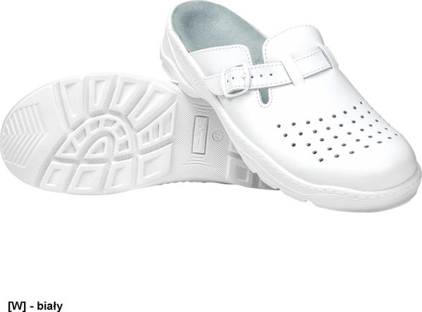 MEDIBUT BMKLADZWKMES - skórzane perforowane klapki męskie białe 46. Białe klapki męskie Medibut. Za 132.15 zł.
