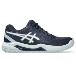 Damskie buty do tenisa Asics. Niebieskie obuwie sportowe damskie Asics, bez wzorów, z materiału, tenisowe. Za 485.99 zł.