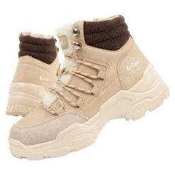Buty Lee Cooper LCJ-24-03-3059L beżowy. Brązowe obuwie sportowe damskie bez wzorów, z polaru, trekkingowe. Za 362.10 zł.