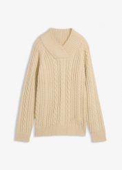 Sweter. Czerwone swetry damskie bonprix, bez wzorów, bez kołnierzyka, bez ramiączek, bez kaptura. Za 117.99 zł.