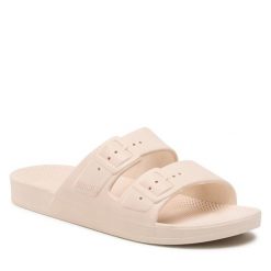 Klapki Freedom Moses. Brązowe klapki damskie Freedom moses, bez wzorów, bez obcasa. Za 159.99 zł.