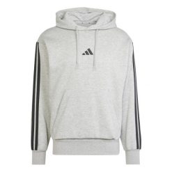 Bluza z kapturem adidas Essentials 3-Stripes Fleece. Białe bluzy męskie Adidas, na zimę, xl, bez wzorów, z bawełny, z kapturem. Za 254.35 zł.