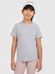 4F T-shirt gładki dziewczęcy - szary 164 (13-14 lat). Szare t-shirty i topy dla dziewczynek 4f, bez wzorów, z bawełny, bez ramiączek. Za 29.99 zł.
