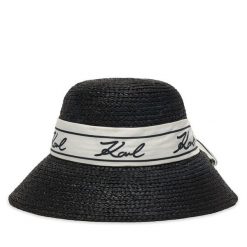 Kapelusz KARL LAGERFELD. Czarne czapki i kapelusze damskie KARL LAGERFELD, bez wzorów. Za 529.99 zł.