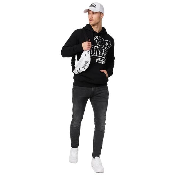 Bluza z kapturem Lonsdale Tadley. Czarne bluzy męskie Lonsdale, xl, bez wzorów, z dresówki, z kapturem. Za 240.50 zł.