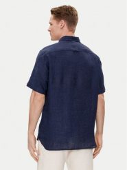 Tommy Hilfiger Koszula MW0MW35207 Granatowy Regular Fit. Niebieskie koszule męskie Tommy Hilfiger, m, bez wzorów, ze lnu, bez kołnierzyka, bez ramiączek. Za 249.99 zł.