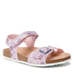 Sandały Geox. Czerwone sandały dziewczęce Geox, bez zapięcia. Za 149.99 zł.