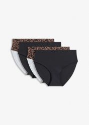 Figi maxi panty nieodznaczające się pod ubraniem, z mikrofibry (4 pary). Czarne figi damskie bonprix, bez wzorów, z mikrofibry. Za 67.99 zł.
