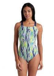 Strój Kąpielowy Arena Zebra Stripes Swim Pro Back – Wielokolorowy – Rozmiar 42. Niebieskie kostiumy jednoczęściowe damskie Arena, l, bez wzorów, z materiału, klasyczne, na fitness i siłownię. Za 279.25 zł.