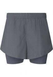 Damskie szorty 2 w 1 SOS Logan. Niebieskie szorty sportowe damskie SOS, l, bez wzorów, z materiału, sportowe, do biegania. Za 265.25 zł.