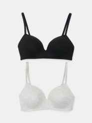Usztywniane biustonosze bez fiszbin 2 pack - wielobarwny. Biustonosze Sinsay, bez wzorów. Za 35.99 zł.