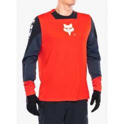 Bluza rowerowa męska Fox Defend LS Jersey Elevated. Czerwone bluzy męskie FOX, m, bez wzorów, z jersey, bez kaptura. Za 301.39 zł.