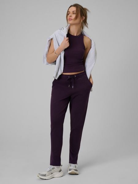 4F Spodnie dresowe damskie - fioletowe XXL. Fioletowe spodnie dresowe damskie 4f, l, bez wzorów, z bawełny, na fitness i siłownię. Za 129.99 zł.