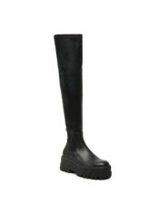Kurt Geiger Kozaki London 9353500109 Czarny. Czarne kozaki damskie Kurt Geiger, ze skóry, bez obcasa, na płaskiej podeszwie. Za 1,859.00 zł.
