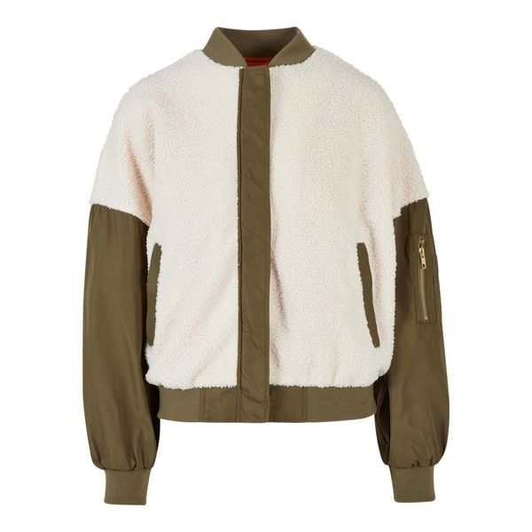 Damska kurtka oversize sherpa Urban Classics GT. Białe kurtki damskie Urban Classics, m, bez wzorów, z materiału, bez kaptura. Za 424.95 zł.